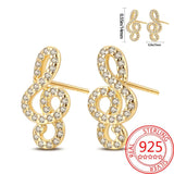 925 Silver Rose Earphone Notes K Earrings