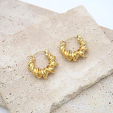 18k Vintage Hoop Earrings Stainless Steel Jewelry
