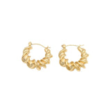 18k Vintage Hoop Earrings Stainless Steel Jewelry