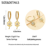 Rose Accessories 925 Sterling Silver Clover K Earrings