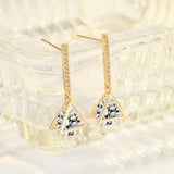24K Natural Gemstone Drop Earring for Women