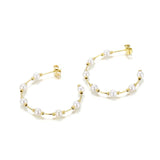 French Shell Pearls Dangle Earrings Stainless Steel Drop Ear Jewelry