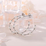 French Shell Pearls Dangle Earrings Stainless Steel Drop Ear Jewelry