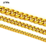 Cuban Link Chain Stainless Steel Necklace 18K Plated Punk Silver Jewelry