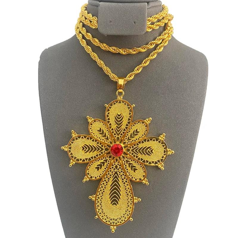 Ethiopian Crosses Pendant Twisted Chain African Wedding Jewelry