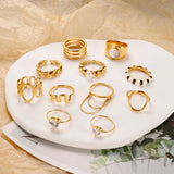 Large Bead Pearl Ring Titanium Steel Electroplated 18 K Women Jewelry