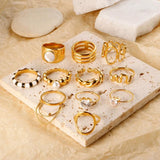 Large Bead Pearl Ring Titanium Steel Electroplated 18 K Women Jewelry
