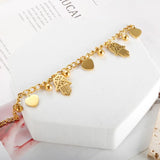Stainless Steel Palm Heart Bracelet Cuban Link Chain Round Ball Bracelets