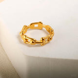 18k Gold-plated Stainless Steel Geometric Ring for Women