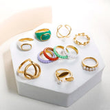 18k Gold-plated Stainless Steel Geometric Ring for Women