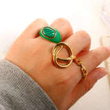 18k Gold-plated Stainless Steel Geometric Ring for Women