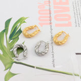 Gorgeous Twisted 316L Stainless Steel Hoop Earrings 18K Jewelry Women