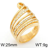 Zircon Stainless Steel Light Rings For Women