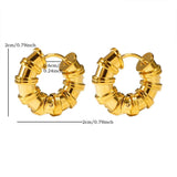 Bamboo Stainless Steel 18k Hoop Earrings for Women