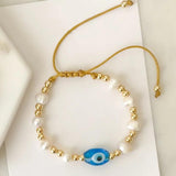 KKBEAD Evil Eye Bracelet 18K Beads Pearl Pulseras Femme Jewelry