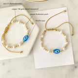 KKBEAD Evil Eye Bracelet 18K Beads Pearl Pulseras Femme Jewelry