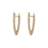 Elegant 18k V Shaped Zircon Hoop Earrings for Women