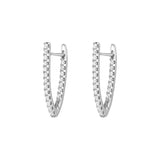 Elegant 18k V Shaped Zircon Hoop Earrings for Women