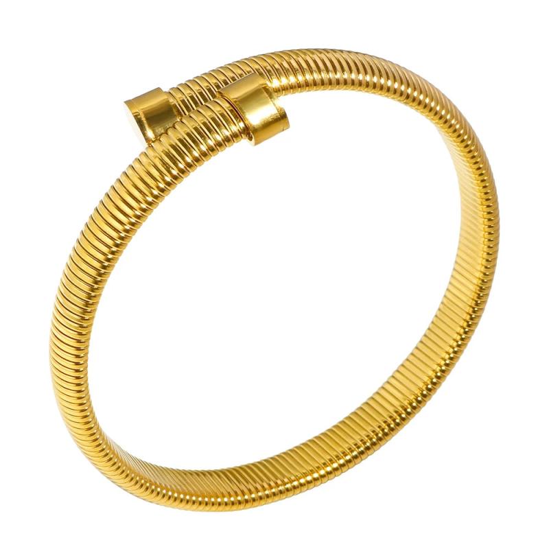 18K Round Thread Bracelet Hip Hop Bangle for Women Men