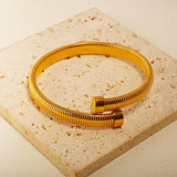 18K Round Thread Bracelet Hip Hop Bangle for Women Men