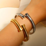 18K Round Thread Bracelet Hip Hop Bangle for Women Men