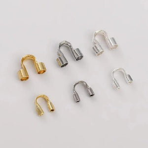 10-Piece 14K Horse Buckle Line Clasp DIY Jewelry Necklace Tail