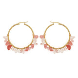 Vlen Multi-color Natural Stone Earrings 18K High Jewelry Aretes De