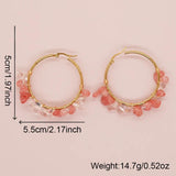 Vlen Multi-color Natural Stone Earrings 18K High Jewelry Aretes De