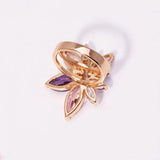 18K Zircon Flower Ring Multicolor Party Jewelry