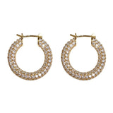 Iced Out CZ Hoop Earrings Hip Hop Bling Women's Gift