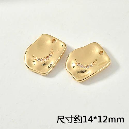 Copper Plated Moon Zircon Pendant Earrings Necklace Material