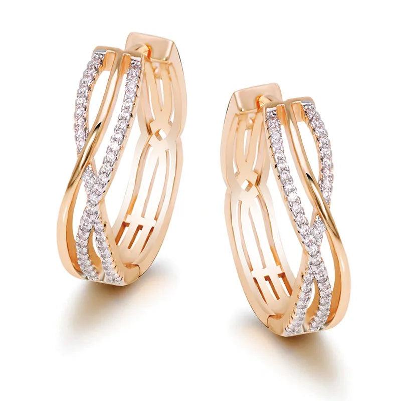 18k Mix Jewelry Zircon Big Hoop Earrings for Women