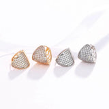 Micro Zircon Triangle Hoop Earrings 18k CZ AAA+ Nickel