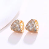 Micro Zircon Triangle Hoop Earrings 18k CZ AAA+ Nickel