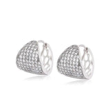 Micro Zircon Triangle Hoop Earrings 18k CZ AAA+ Nickel