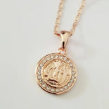 Allah Pendant Rose 585 Muslim Necklace