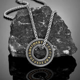 Nordic Runes Letter Necklace Men's Pendant Stainless Steel Chain Talisma