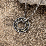 Nordic Runes Letter Necklace Men's Pendant Stainless Steel Chain Talisma