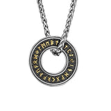 Nordic Runes Letter Necklace Men's Pendant Stainless Steel Chain Talisma
