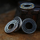 Nordic Runes Letter Necklace Men's Pendant Stainless Steel Chain Talisma