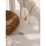Romantic Heart Lock Pendant Stainless Steel Necklace for Women