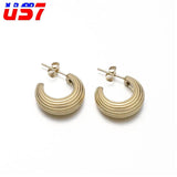 Chunky Hoop Earrings Stainless Steel 18K Plated Waterproof