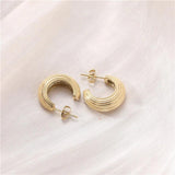 Chunky Hoop Earrings Stainless Steel 18K Plated Waterproof