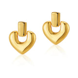 Heart Huggie Hoop Earrings 18 K Plated Women's Jewelry