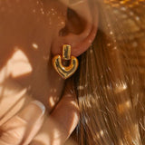 Heart Huggie Hoop Earrings 18 K Plated Women's Jewelry