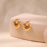 Heart Huggie Hoop Earrings 18 K Plated Women's Jewelry