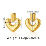 Heart Huggie Hoop Earrings 18 K Plated Women's Jewelry