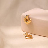 Heart Huggie Hoop Earrings 18 K Plated Women's Jewelry