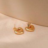 Heart Huggie Hoop Earrings 18 K Plated Women's Jewelry