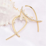 14K Plated Linear Stud Earrings DIY Accessories Women